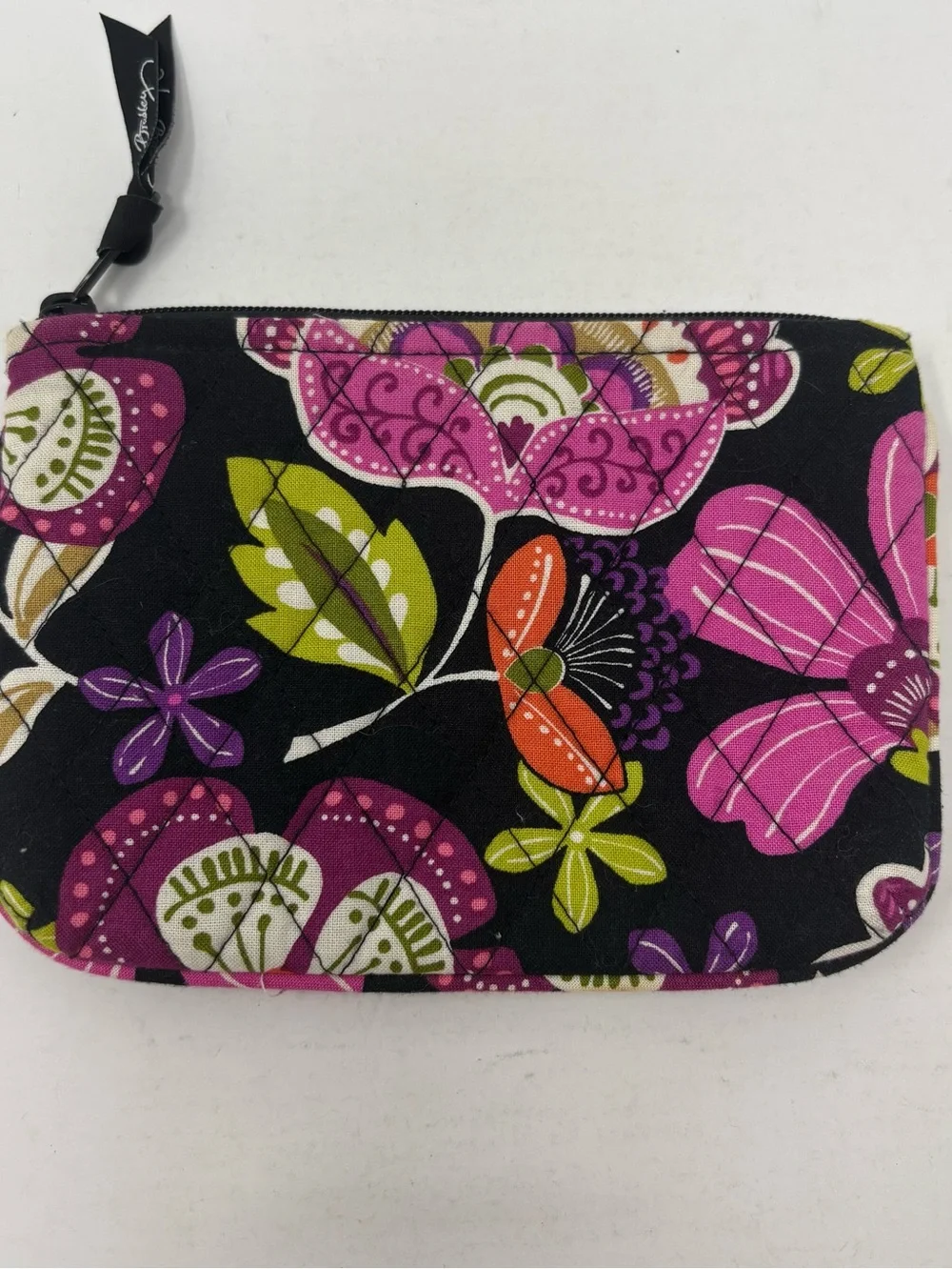 Vera Bradley Pouch Flowers Black Pink